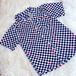 American Hawk Black & White Checkered Button Down Shirt Boy’s Size 6